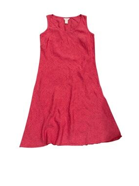 J Jill red linen tank midi dress a line pull on 8 M